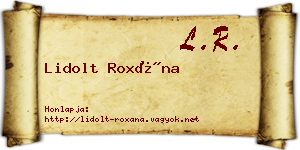Lidolt Roxána névjegykártya